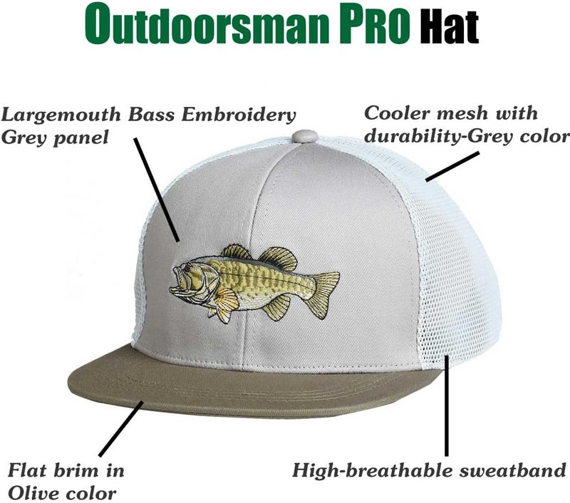 EDTREK Outdoorsman Pro Trucker Breathable Mesh Performance Cap - Flat Brim Snapback Hat - Image 4